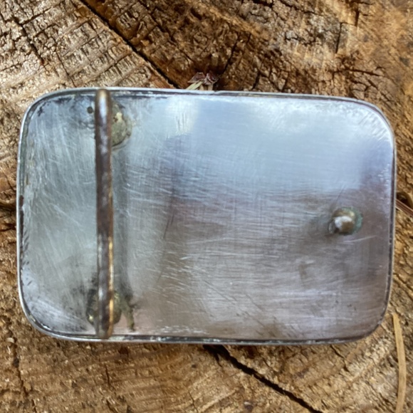 Vintage Silver Turquoise Mother Of Pearl Quartz Stones Inlay Belt Buckle - Picture 6 of 14